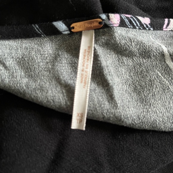 Free People Clear Skies Black Floral Cold Shoulder Mini Dress Size XS - Picture 9 of 12